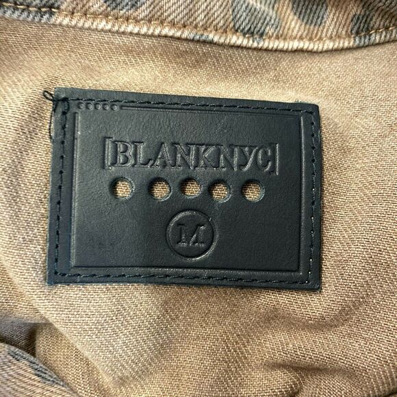 Blank NYC Denim Brown‎  Cheetah Print Jean Jacket Medium - Picture 6 of 7